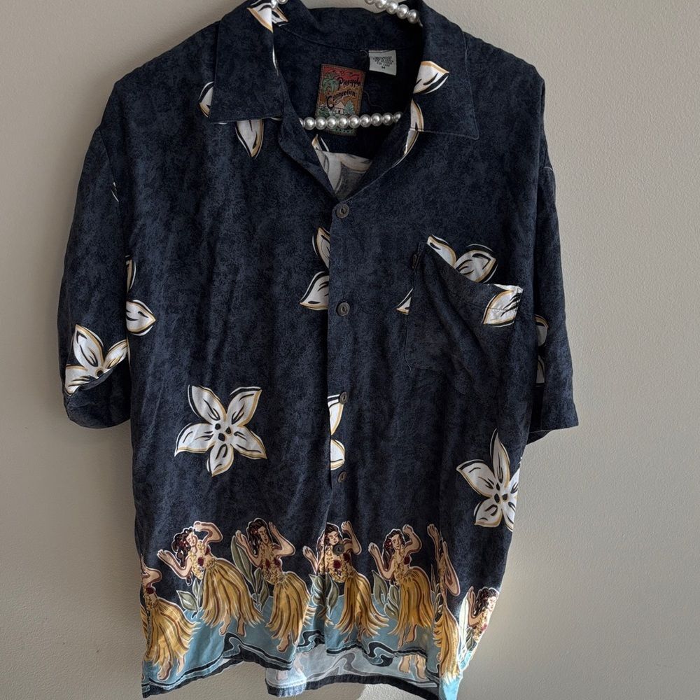 Vintage Pineapple Connection Hawaiian Shirt medium